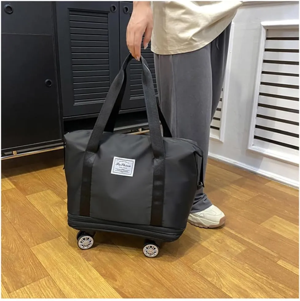 Pepepo Travel Bag With Wheels, 2025 New Large Capacity Travel Bag - Universal Wheel Removable, Large Capacity Wide-Open (PURPLE RED)