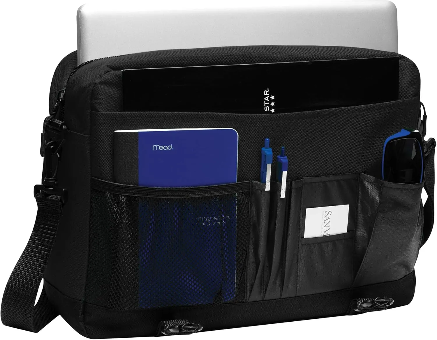 Personalized Messenger Laptop Briefcase - Add Your Embroidered Text, Monogram or Logo - Custom Shoulder Bag