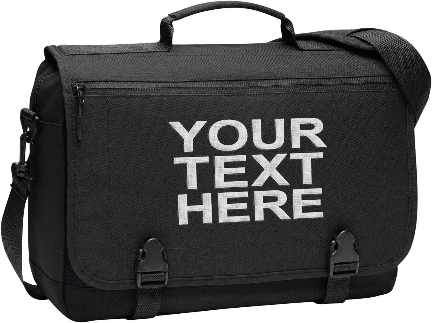 Personalized Messenger Laptop Briefcase - Add Your Embroidered Text, Monogram or Logo - Custom Shoulder Bag