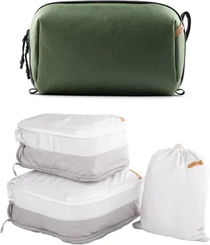 PGYTECH Travel Toiletry Bag Clothes Storage Set, Travel Organizer Bags for Photographers and Enthusiasts, Dual-Color Compression Packing Cubes for Suitcases and Backpacks, Storage Bags