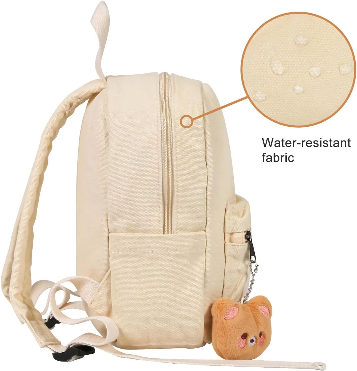 Phaoullzon Girls Mini Backpack Purse for Women Kids Canvas Small Casual Daypack Tiny Cute Travel Bag,Beige