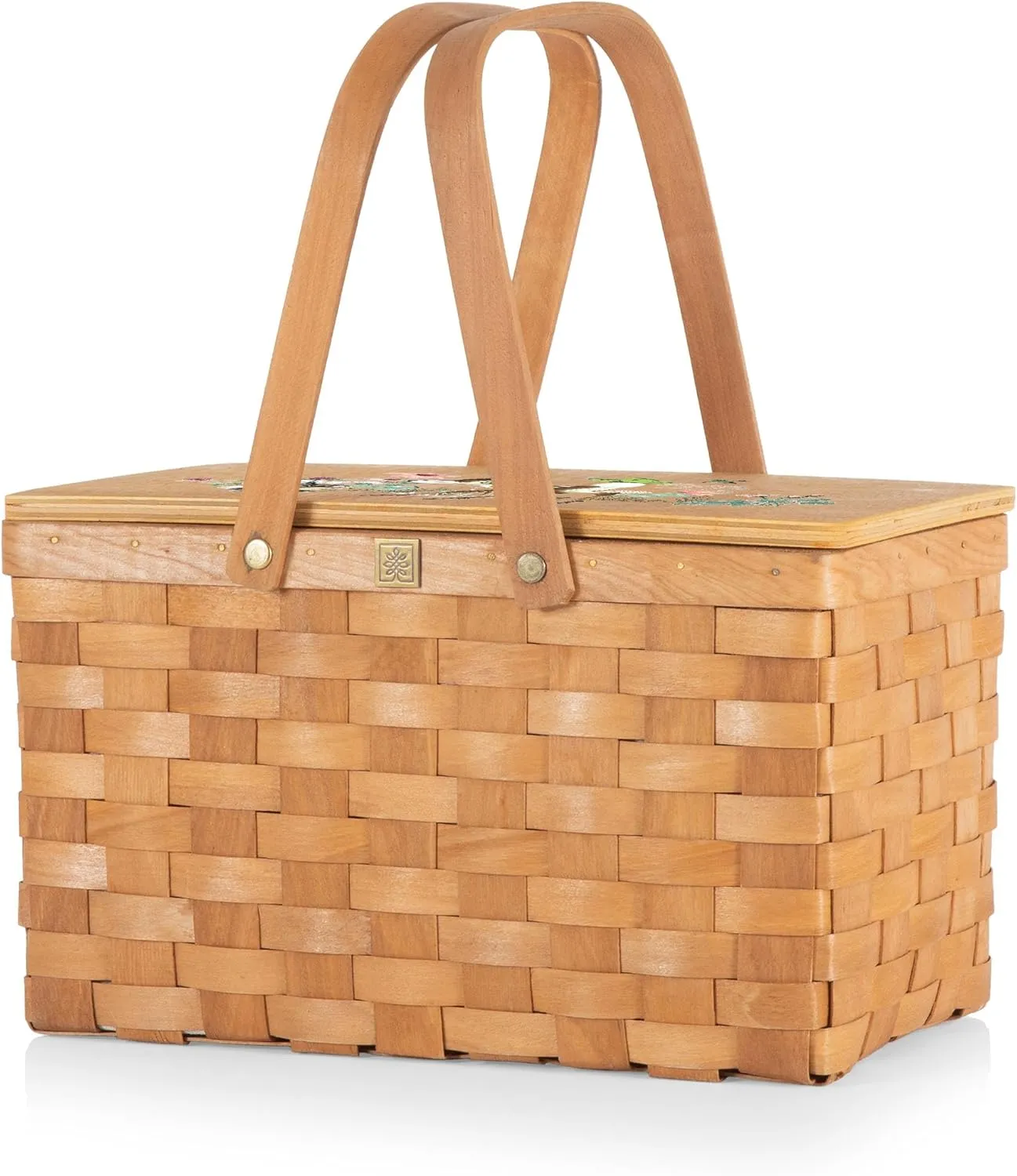 PICNIC TIME Disney Bambi Poppy Personal Picnic Basket, Insulated Lunch Bag, Retro Lunch Box, (Beige)