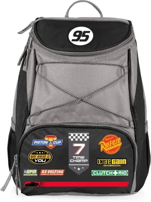 PICNIC TIME Disney Pixar Cars Lightning McQueen PTX Backpack Cooler, Soft Cooler Backpack, Insulated Lunch Bag, (Black with Gray Accents)