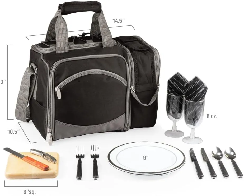 Picnic TIME NCAA Malibu Cooler Picnic Basket - Insulated Cooler Tote with Picnic Set