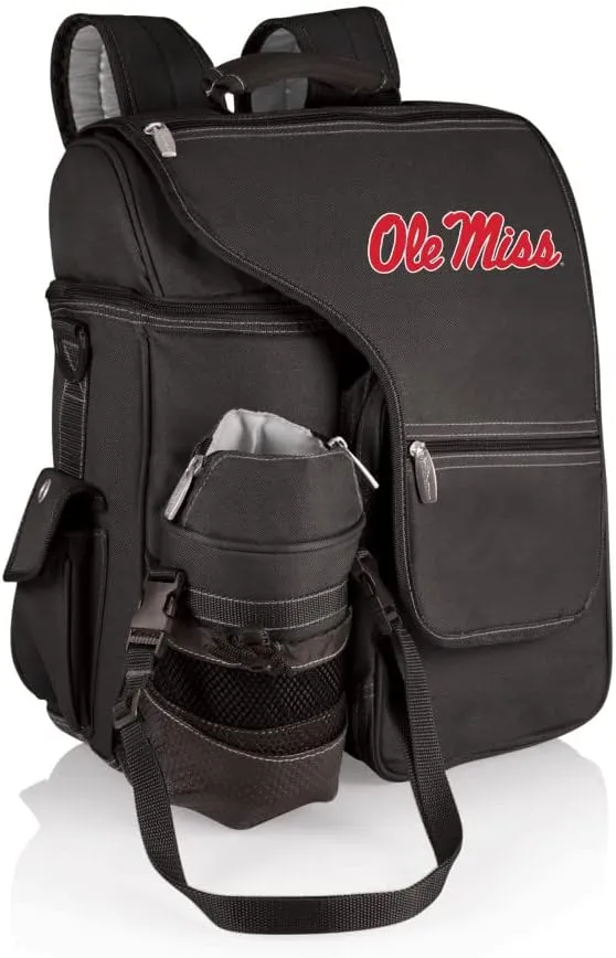 PICNIC TIME NCAA Ole Miss Rebels Turismo Backpack Cooler with Water Bottle Carrier - Soft Cooler Backpack - Travel Cooler Bag