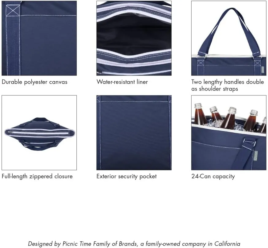 PICNIC TIME NCAA Unisex-Adult NCAA Topanga Tote Cooler Bag, Soft Cooler Bag, Picnic Cooler