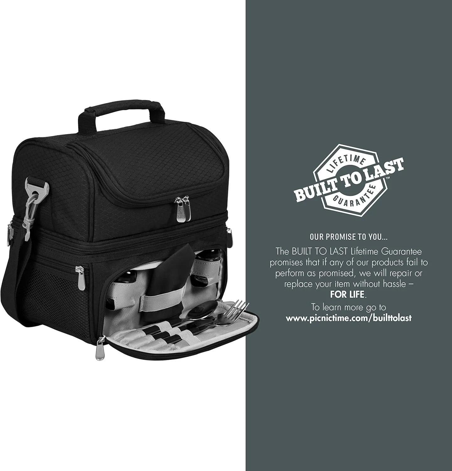 PICNIC TIME NFL unisex-adult NFL Pranzo Lunch Bag, Insulated Lunch Box with Picnic Set, Lunch Cooler Bag
