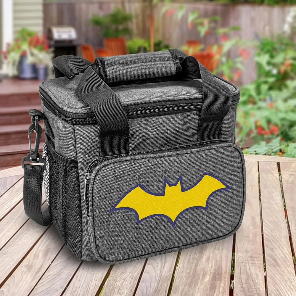 Popfunk Batman Batgirl Logo Soft Insulated Cooler Bag, Large Lunch Bag, Lightweight, Thermal and Reusable for Office, Picnic, Beach