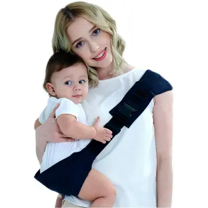 Portable Baby Carrier, Ergonomic Baby Strap one Shoulder Labor-Saving Polyester Baby Half Wrapped Sling with Anti-Slip Particles Soft Baby Straps for Newborn, Infant & Toddler, 4-36 Months (Black)