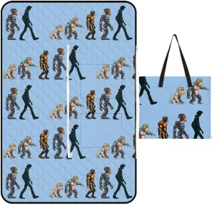 Prehistoric Ape Robot to Man Evolution Picnic Blankets Portable Beach Blanket Travel Camping Mat 150x100cm