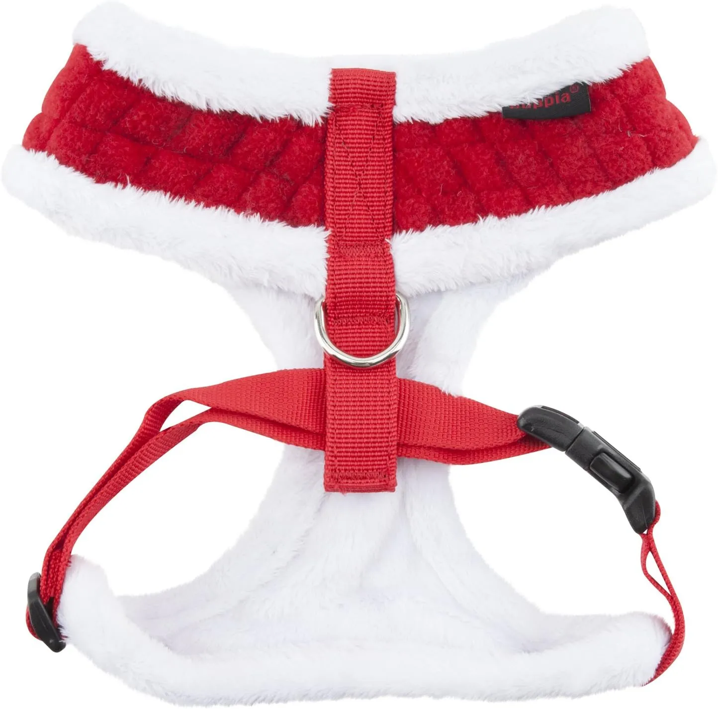 Puppia Blitzen Dog Harness Over-The-Head Warm Winter Christmas Holiday Harness Adjustable Chest for Small and Medium Dog, Red, Small