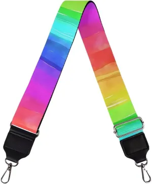 Purse Strap Replacement Crossbody Straps for Women Men, Rainbow Design Adjustable Shoulder Strap Wide Bag Strap for Handbag Satchel Guitar Camera
