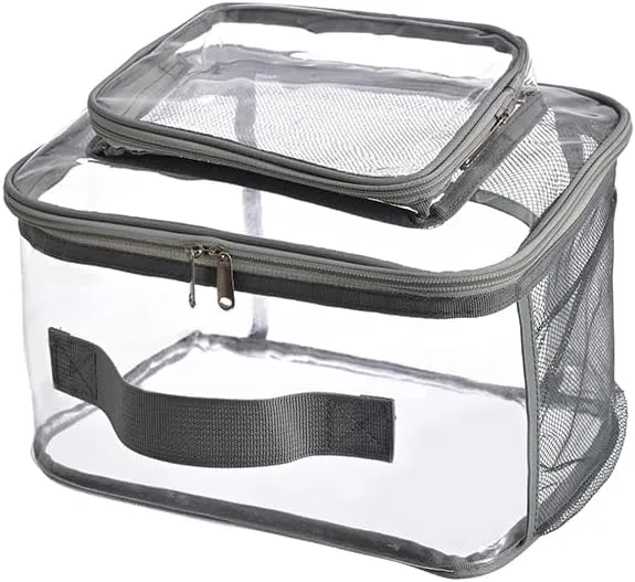 PVC Multi-Purpose Clear Travel Makeup Bag Cosmetic Organizer Case Bathroom Storage Bag Picnic bag Handheld Webbing Bag Large
