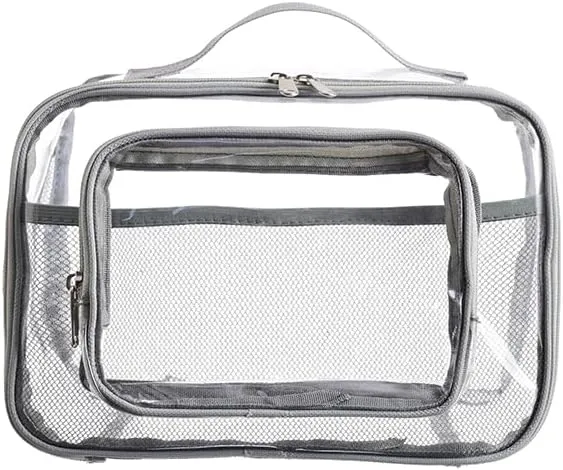 PVC Multi-Purpose Clear Travel Makeup Bag Cosmetic Organizer Case Bathroom Storage Bag Picnic bag Handheld Webbing Bag Large