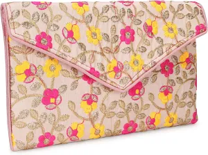 Rajasthani Indian Art Sling Bag Foldover Clutch Purse For Women, Indian Handcrafted Foldover Sling Clutch