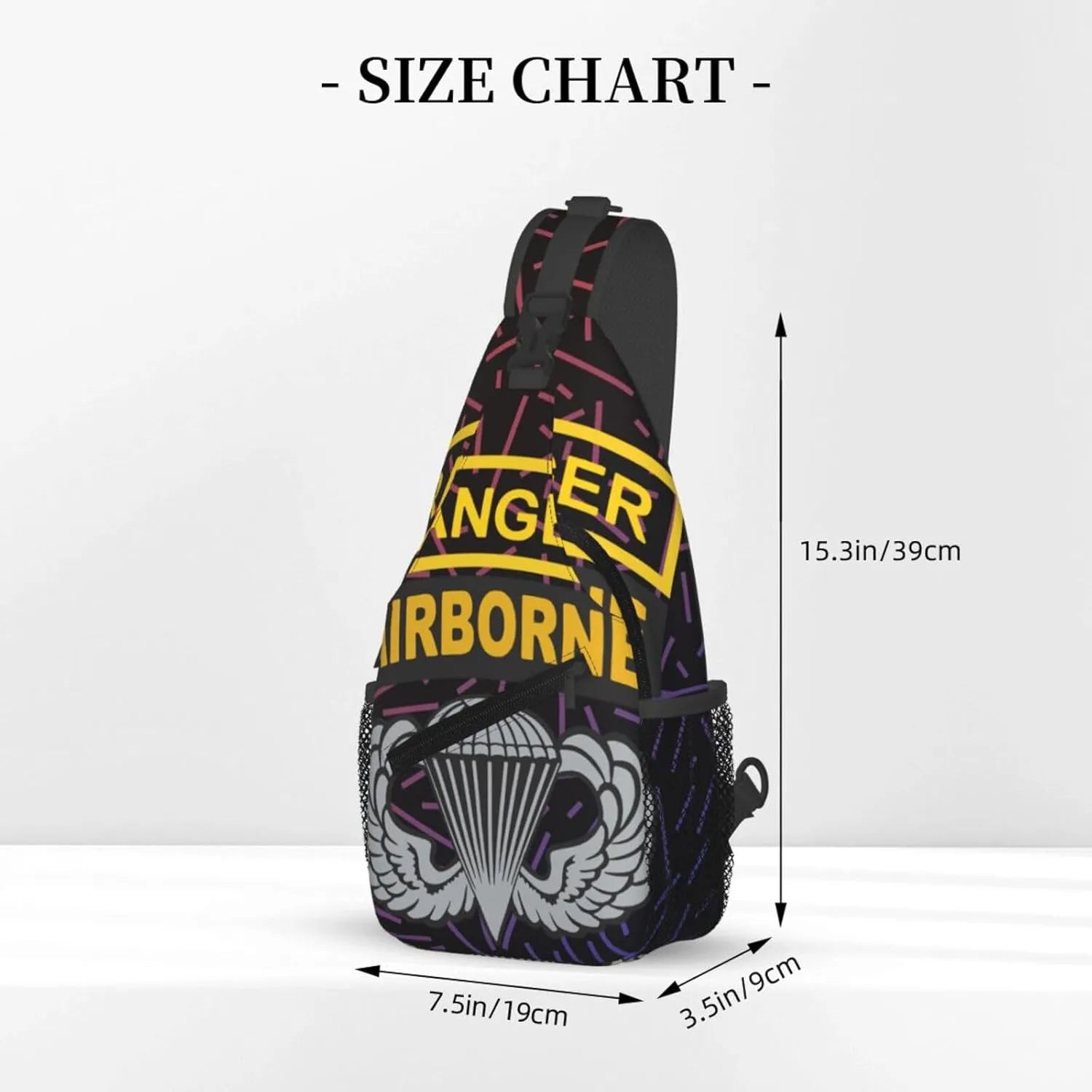 Ranger Tab Airborne And Wings Small Crossbody Backpack Sling Bag For Men Women Mini One Shoulder Chest Bags Gym Sport Travel Hiking Daypack
