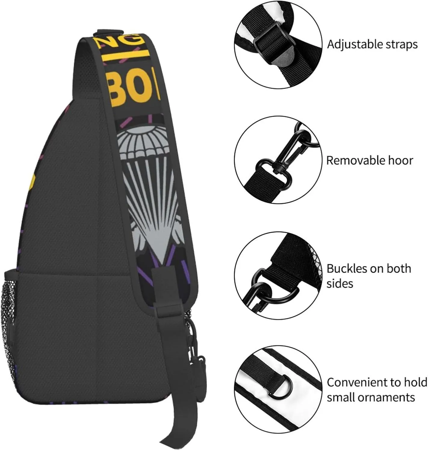 Ranger Tab Airborne And Wings Small Crossbody Backpack Sling Bag For Men Women Mini One Shoulder Chest Bags Gym Sport Travel Hiking Daypack