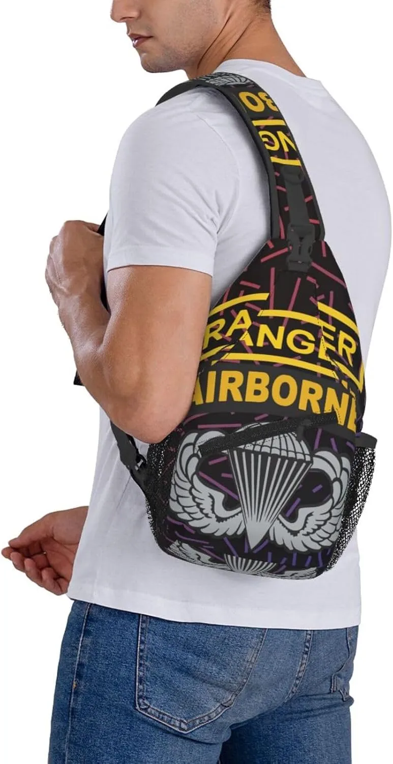 Ranger Tab Airborne And Wings Small Crossbody Backpack Sling Bag For Men Women Mini One Shoulder Chest Bags Gym Sport Travel Hiking Daypack