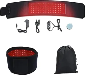 Red Light Therapy Belt Device 49.6" x 7.08" 660nm & 850nm Near Infrared Wearable Wrap Timer Control Pad for Body Shoulder Back Waist Knee Arm Pain Relief