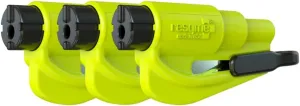 resqme Family 3 Count (Pack of 1), The Original Emergency Keychain Car Escape Tool, 2-in-1 Seatbelt Cutter and Window Breaker, Made in USA, Compact Safety Hammer- Yellow Neon