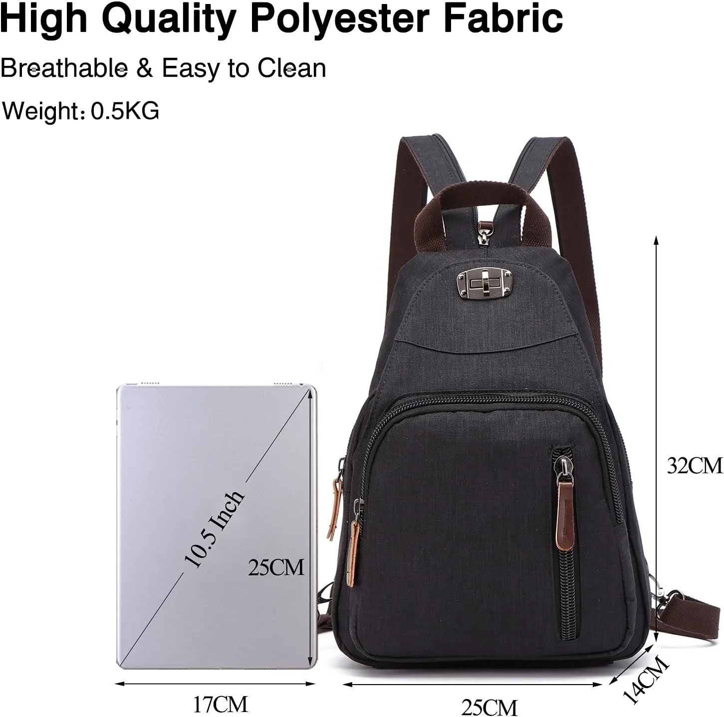 Retro Sling Chest Backpack Multipurpose Crossbody Shoulder Bag
