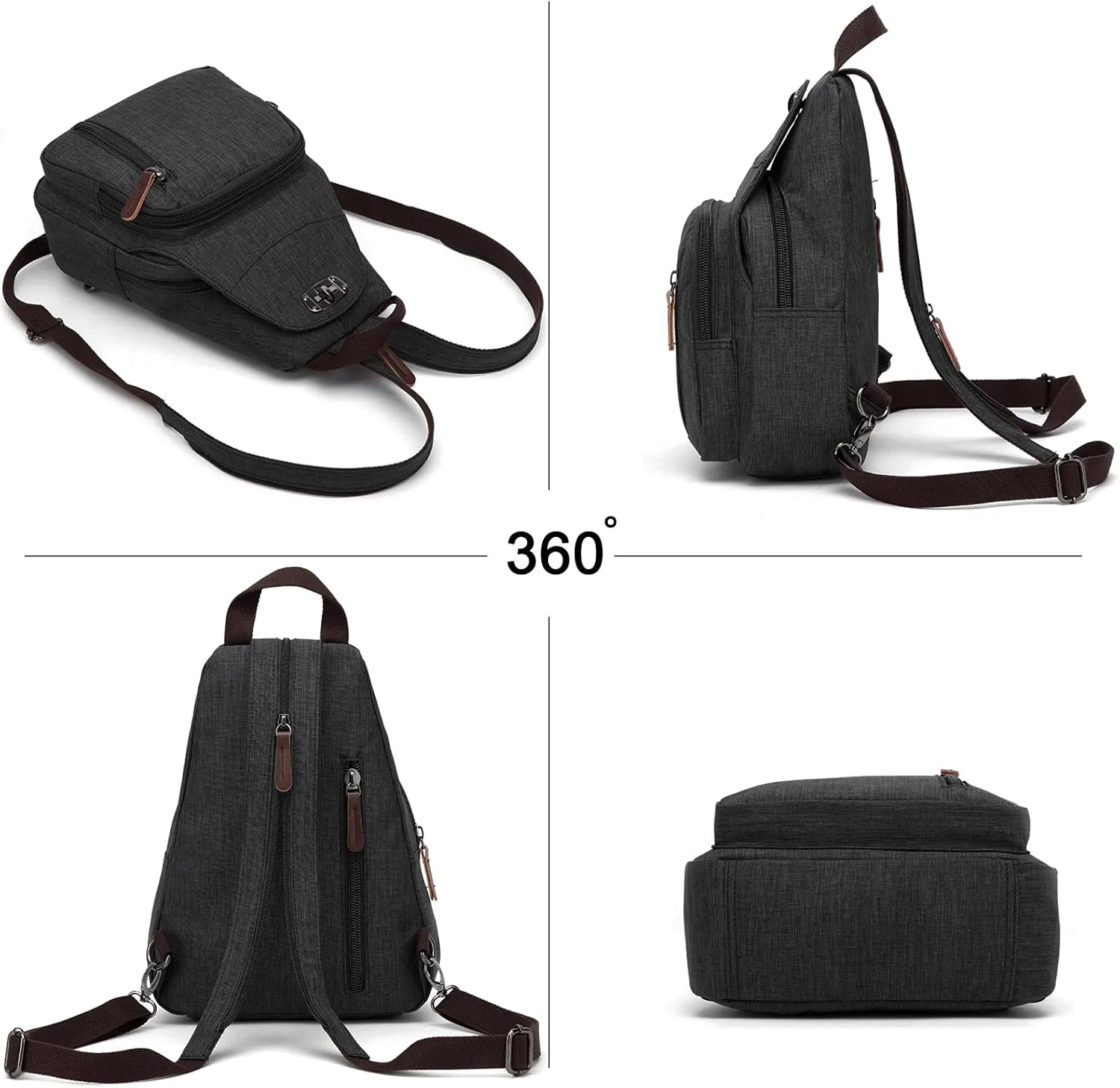 Retro Sling Chest Backpack Multipurpose Crossbody Shoulder Bag