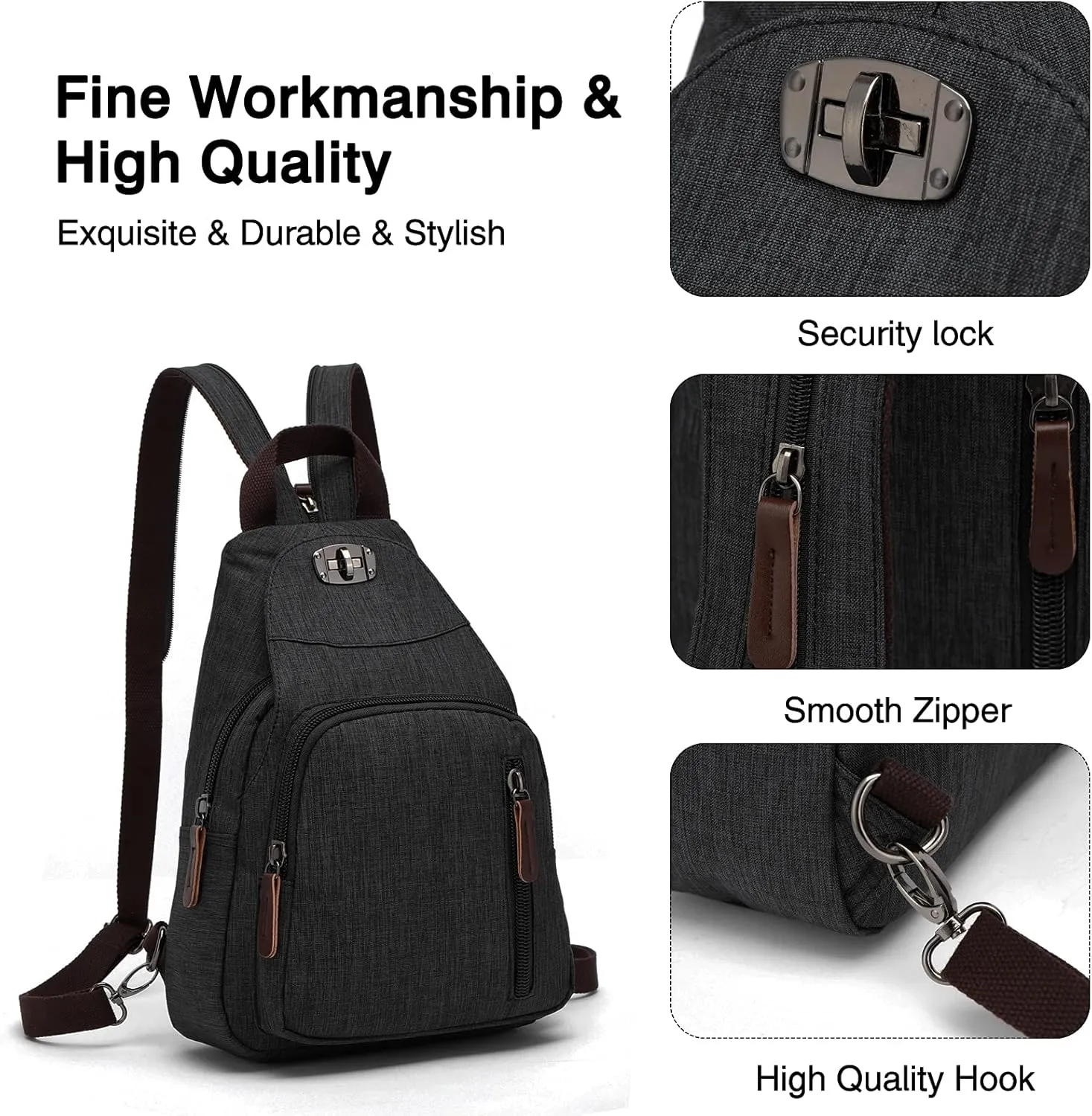 Retro Sling Chest Backpack Multipurpose Crossbody Shoulder Bag