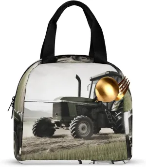 Reusable Lunch Bag for Women Lunch Tote Bags Insulated Lunch Box for Men Lunchbox Tractor Agriculture Tranquil Lunch Cooler Bag Leakproof Lunch Container for Work Picnic Travel