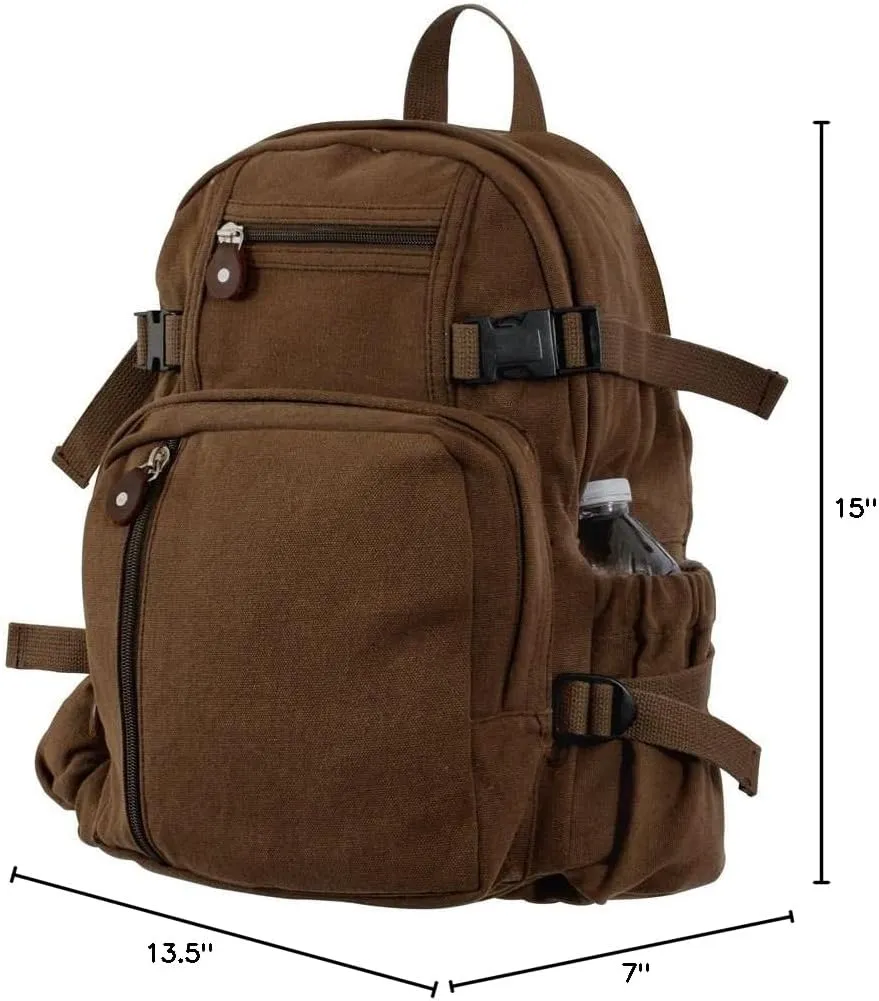 Rothco Vintage Canvas Compact Backpack (Brown)