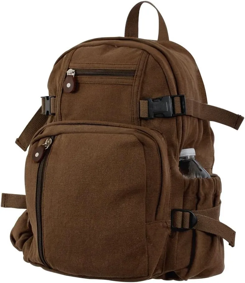Rothco Vintage Canvas Compact Backpack (Brown)