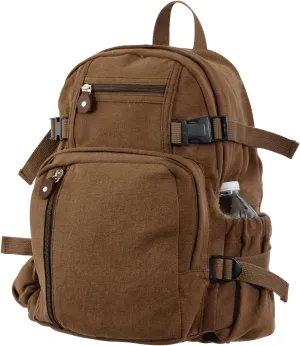 Rothco Vintage Canvas Compact Backpack, Brown
