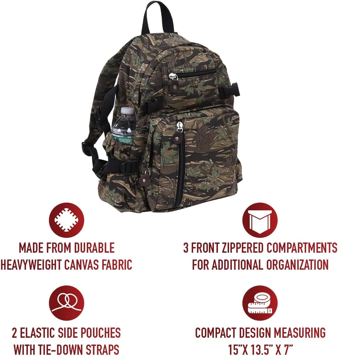 Rothco Vintage Canvas Compact Backpack, Smokey Branch Camo