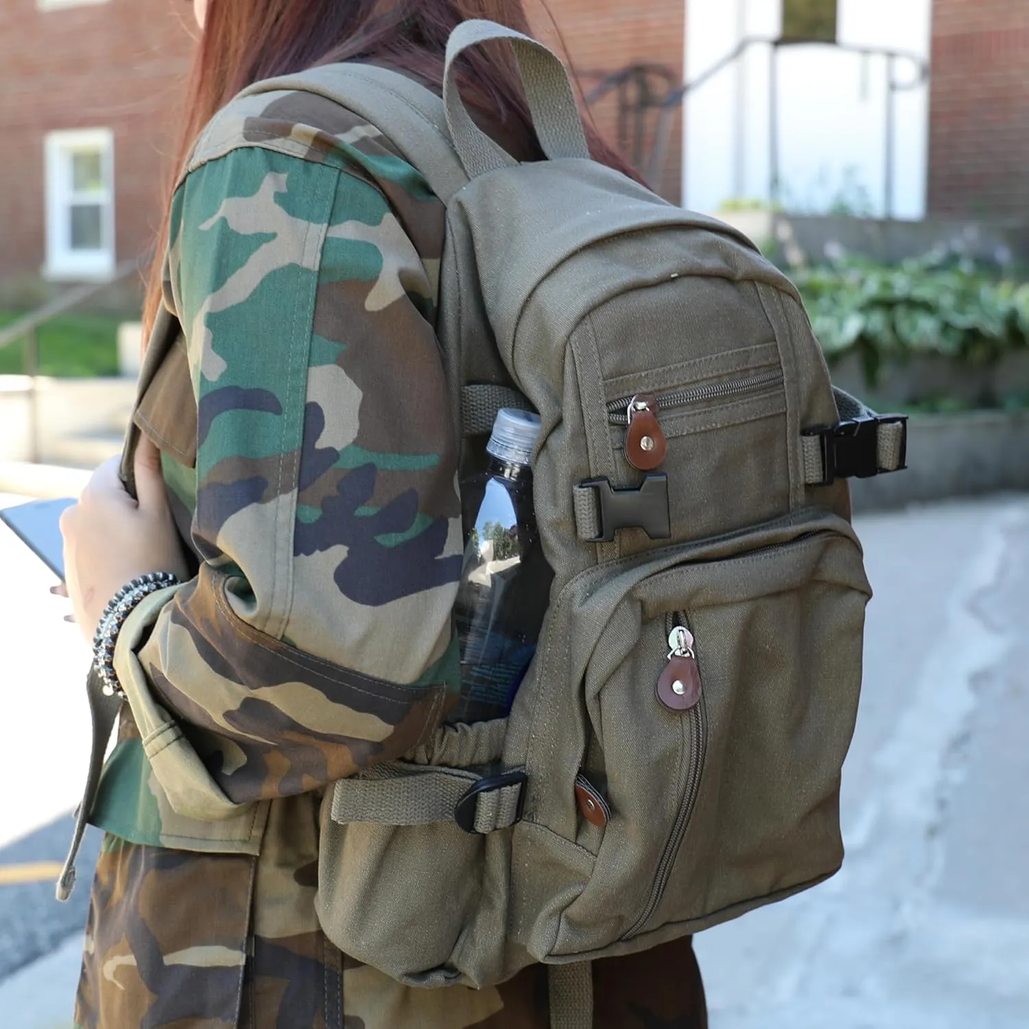 Rothco Vintage Canvas Compact Backpack, Smokey Branch Camo