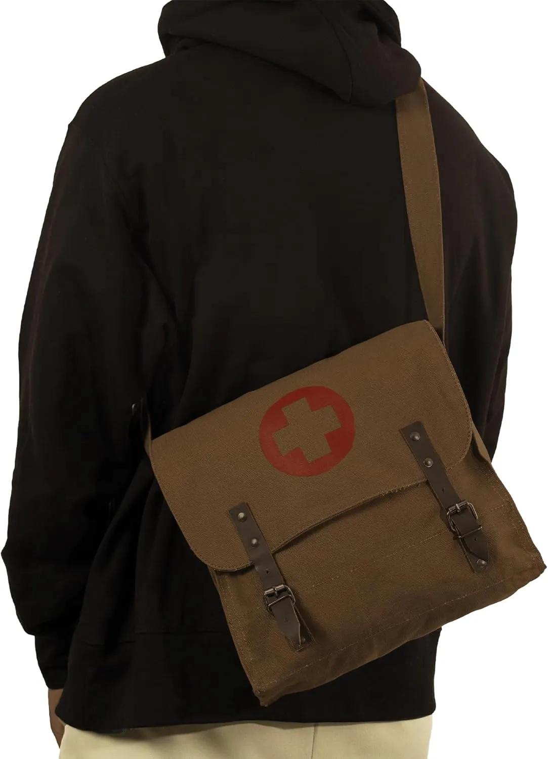 Rothco Vintage Medic Canvas Bag With Cross, Mens Crossbody Messenger Shoulder Bag