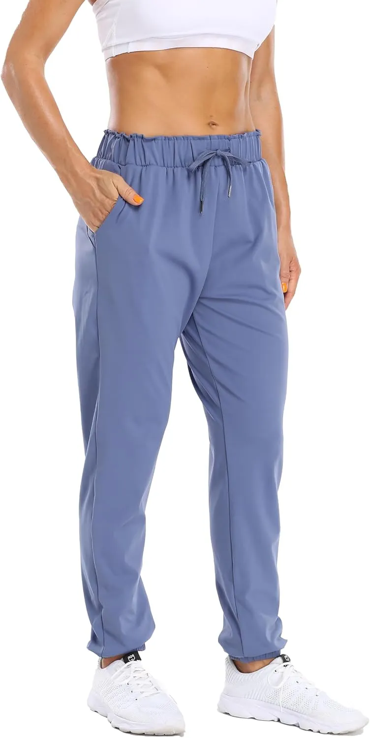 Rrosseyz Women Lightweight Joggers Pants with Pockets, Quick Dry Athletic Workout Soft Pant for Gym Running