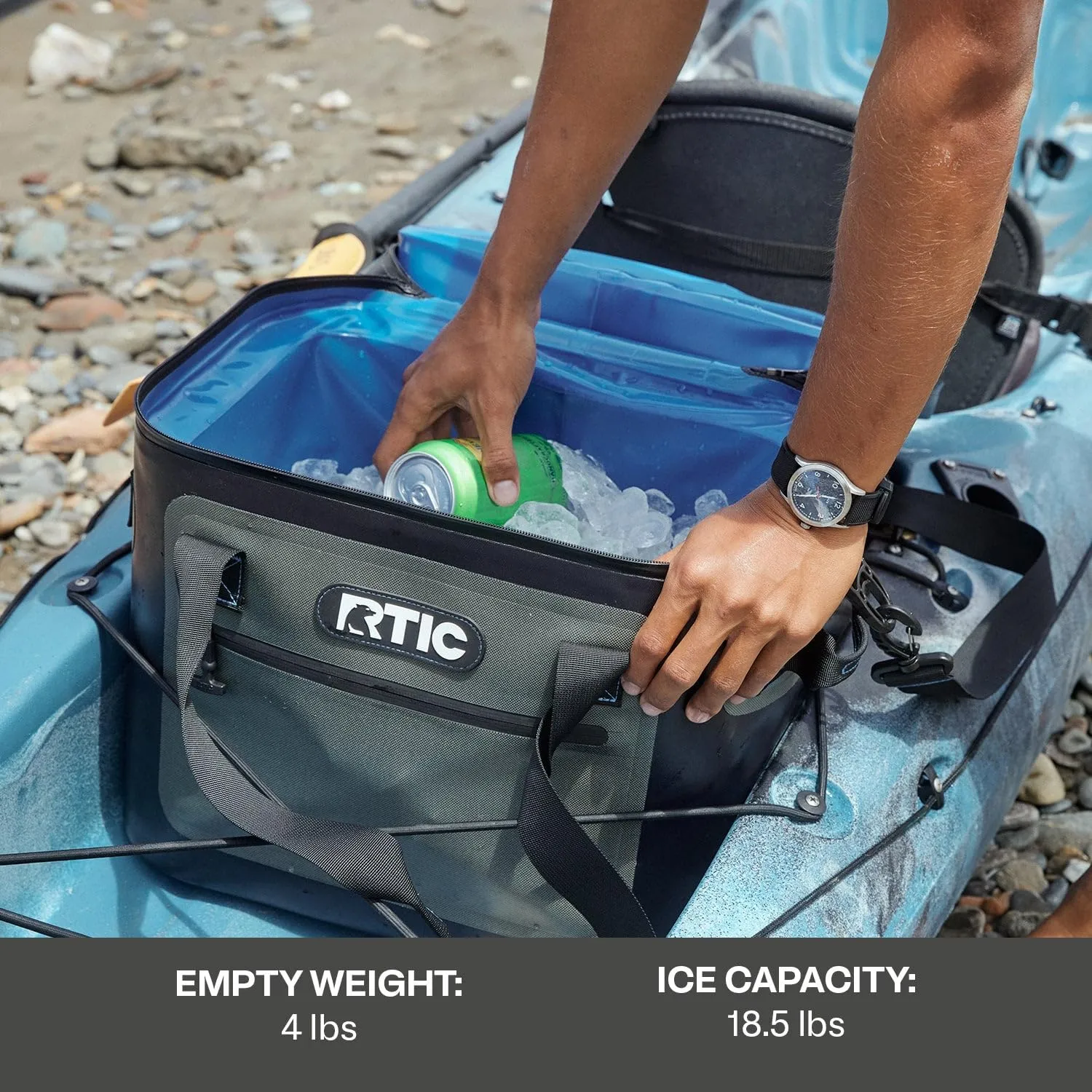 RTIC Ultra-Tough Soft Cooler 30 Can, Insulated Bag Portable Ice Chest Box for Lunch, Beach, Drink, Beverage, Travel, Camping, Picnic, Car, Trips, Floating Cooler Leak-Proof with Zipper