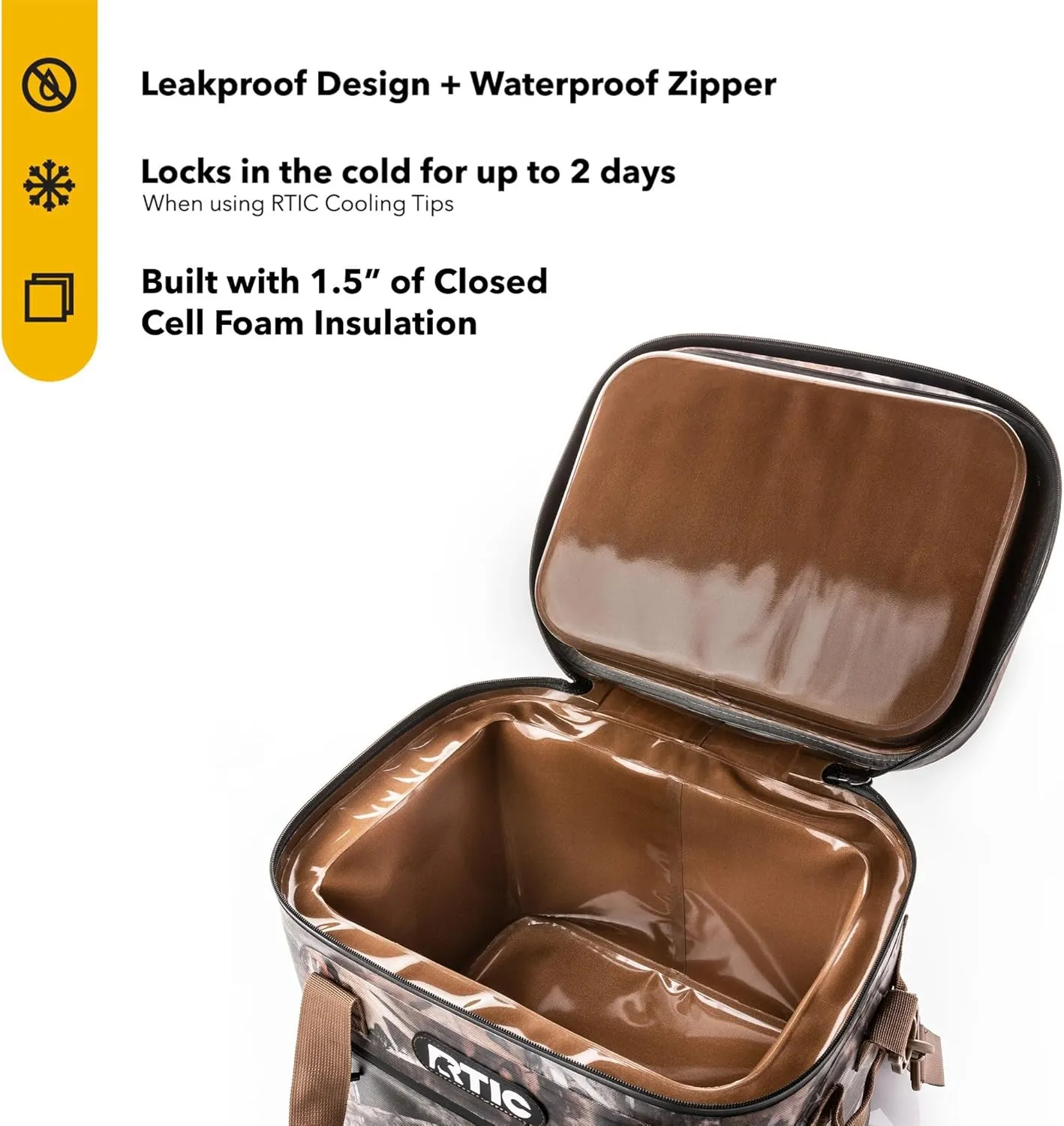 RTIC Ultra-Tough Soft Cooler 30 Can, Insulated Bag Portable Ice Chest Box for Lunch, Beach, Drink, Beverage, Travel, Camping, Picnic, Car, Trips, Floating Cooler Leak-Proof with Zipper