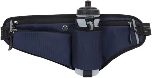 Running Waist Pack,Adjustable Hydration Running Belt Bag with Foldable Water Bottle Holder(Bottles NOT Included),Water Resistant Pouch Pack,for Marathon,Jogging, Cycling,Biking,Hiking (deep blue)