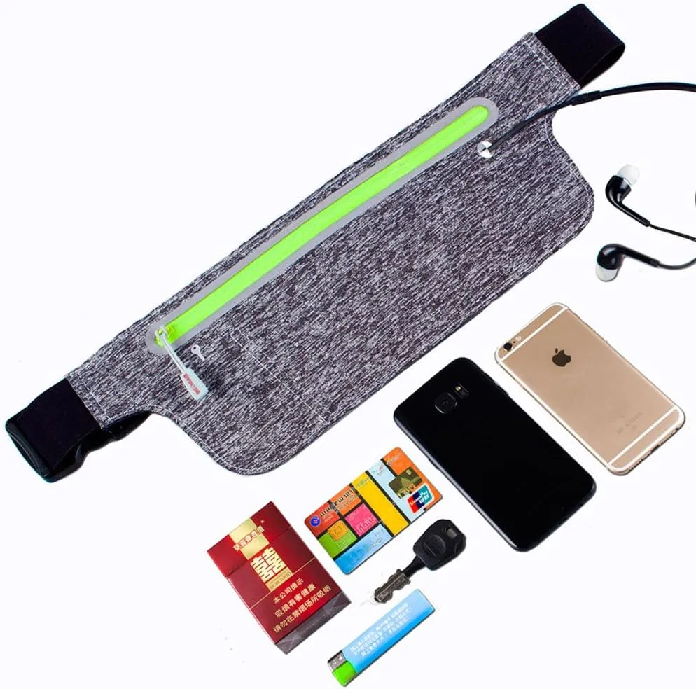 Running Waist Pack,Lightweight Fitness Workout Belt Sport Waist Bag Water Resistant Reflective Runner Belt Sports Freerunning Phone Holder Adjustable Waistband for Man Women Outdoors Running Climbing