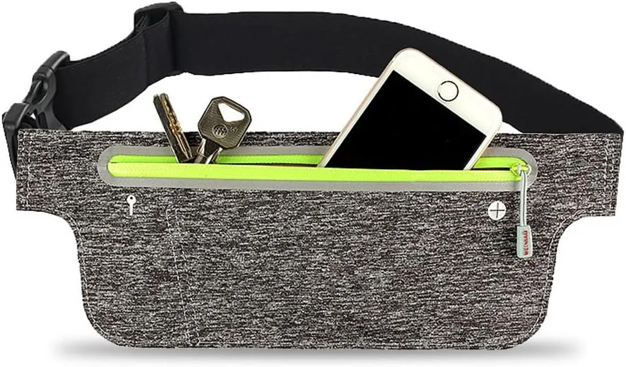 Running Waist Pack,Lightweight Fitness Workout Belt Sport Waist Bag Water Resistant Reflective Runner Belt Sports Freerunning Phone Holder Adjustable Waistband for Man Women Outdoors Running Climbing