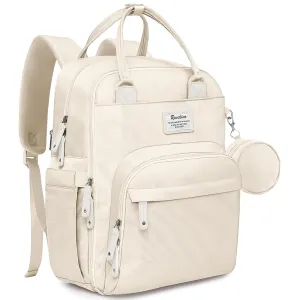 RUVALINO Diaper Bag Backpack-Multifunction Baby Travel Bag with Changing pad, Insulated Bottle Holders & Pacifier Case, Large Capacity, Waterproof, Beige