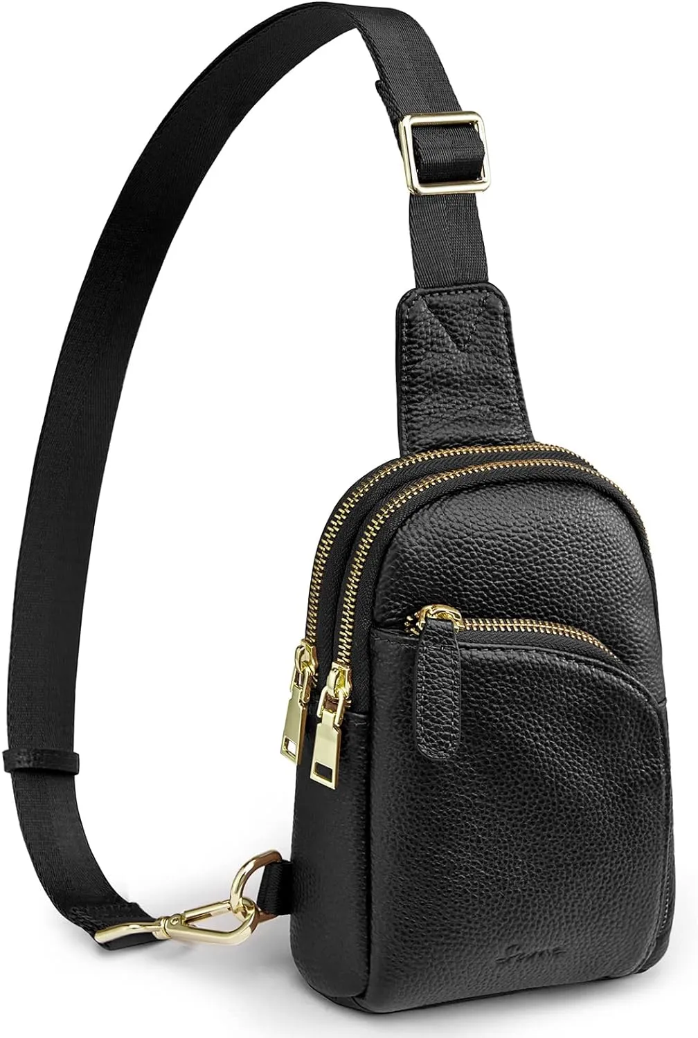 S-ZONE Genuine Leather RFID Blocking Small Sling Bag Women Crossbody Fanny Packs
