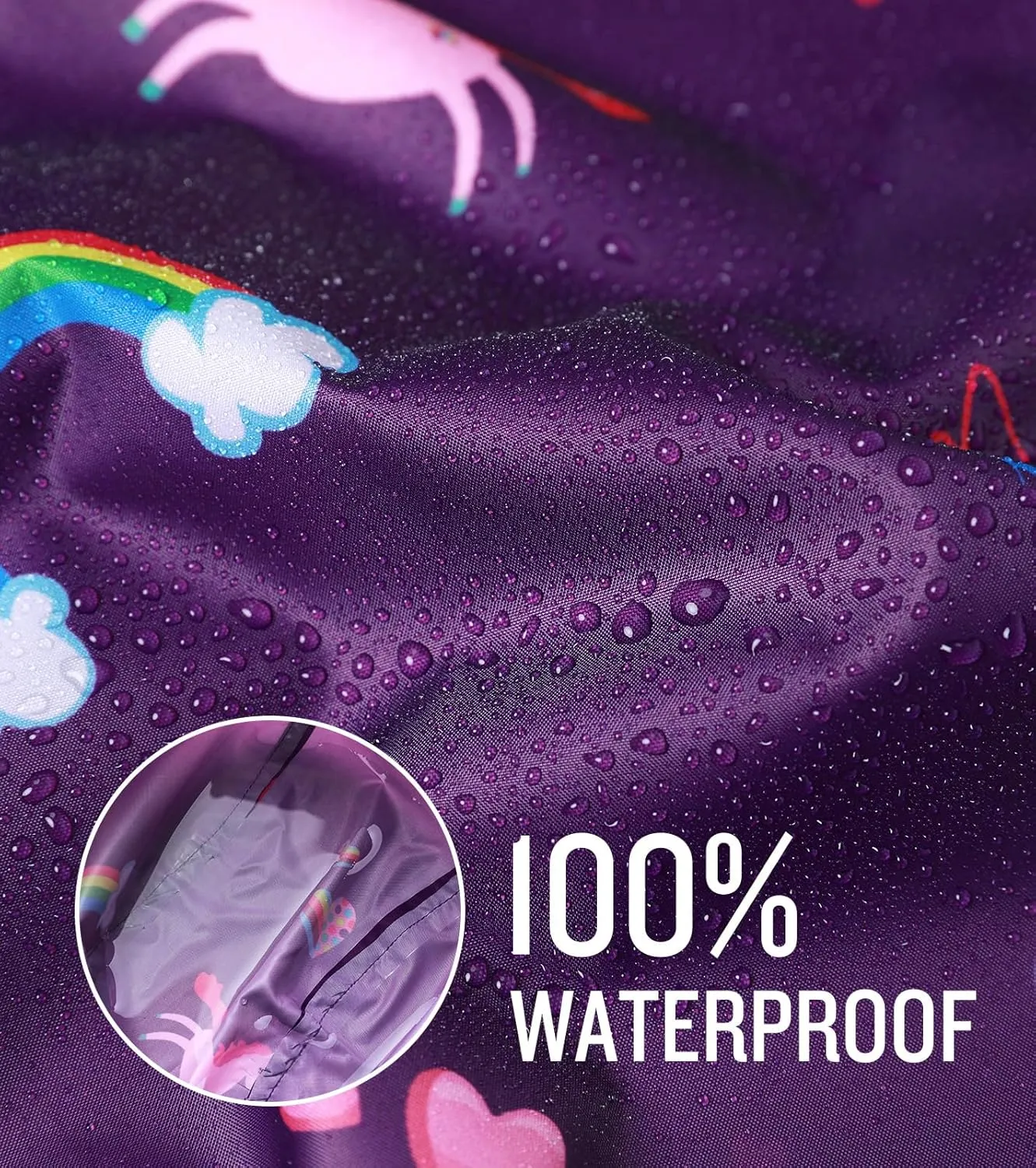 SaphiRose Lightweight Kids Rain Poncho Jacket Waterproof Outwear Rain Coat