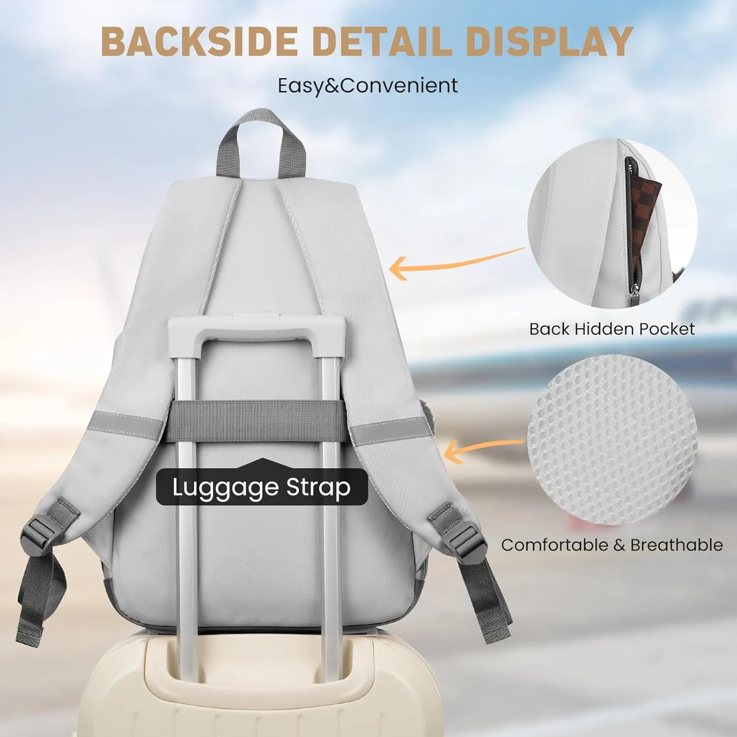 School Backpack for Teen Girls, Cute College Backpacks for Women Students Aesthetic Bookbag Large 15.6 Inch Laptop Bag Middle School Travel Back Pack (Dark Grey & Light Grey)