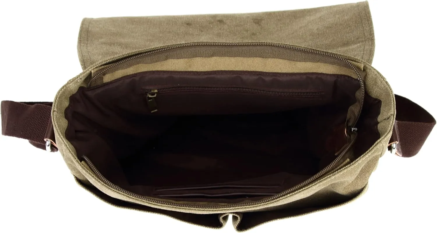 Sechunk Canvas Small Messenger Bag Vintage Shoulder bag Everyday Purse Crossbody bag for men women