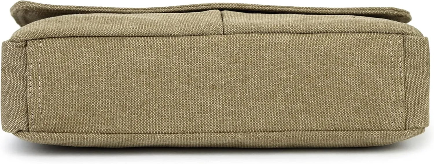 Sechunk Canvas Small Messenger Bag Vintage Shoulder bag Everyday Purse Crossbody bag for men women