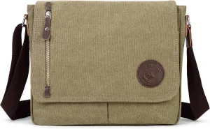 Sechunk Canvas Small Messenger Bag Vintage Shoulder bag Everyday Purse Crossbody bag for men women