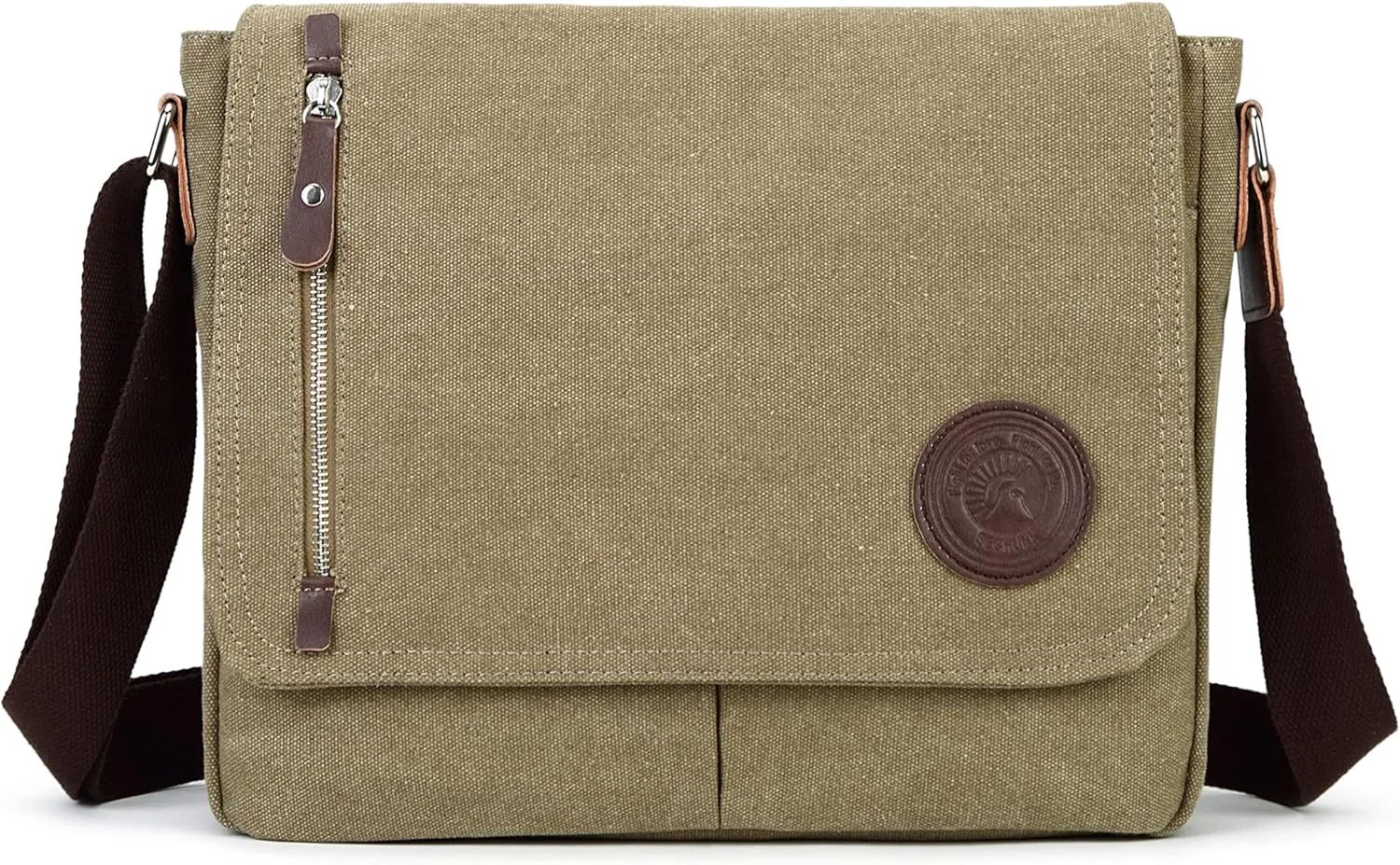 Sechunk Canvas Small Messenger Bag Vintage Shoulder bag Everyday Purse Crossbody bag for men women