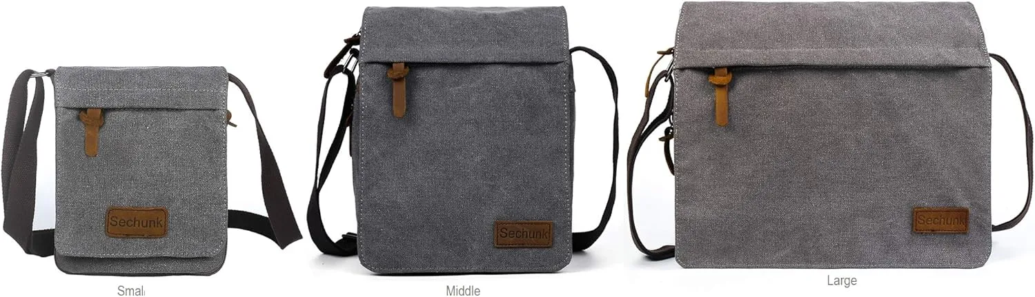 Sechunk Vintage Canvas Messenger Cross body bag Shoulder bag