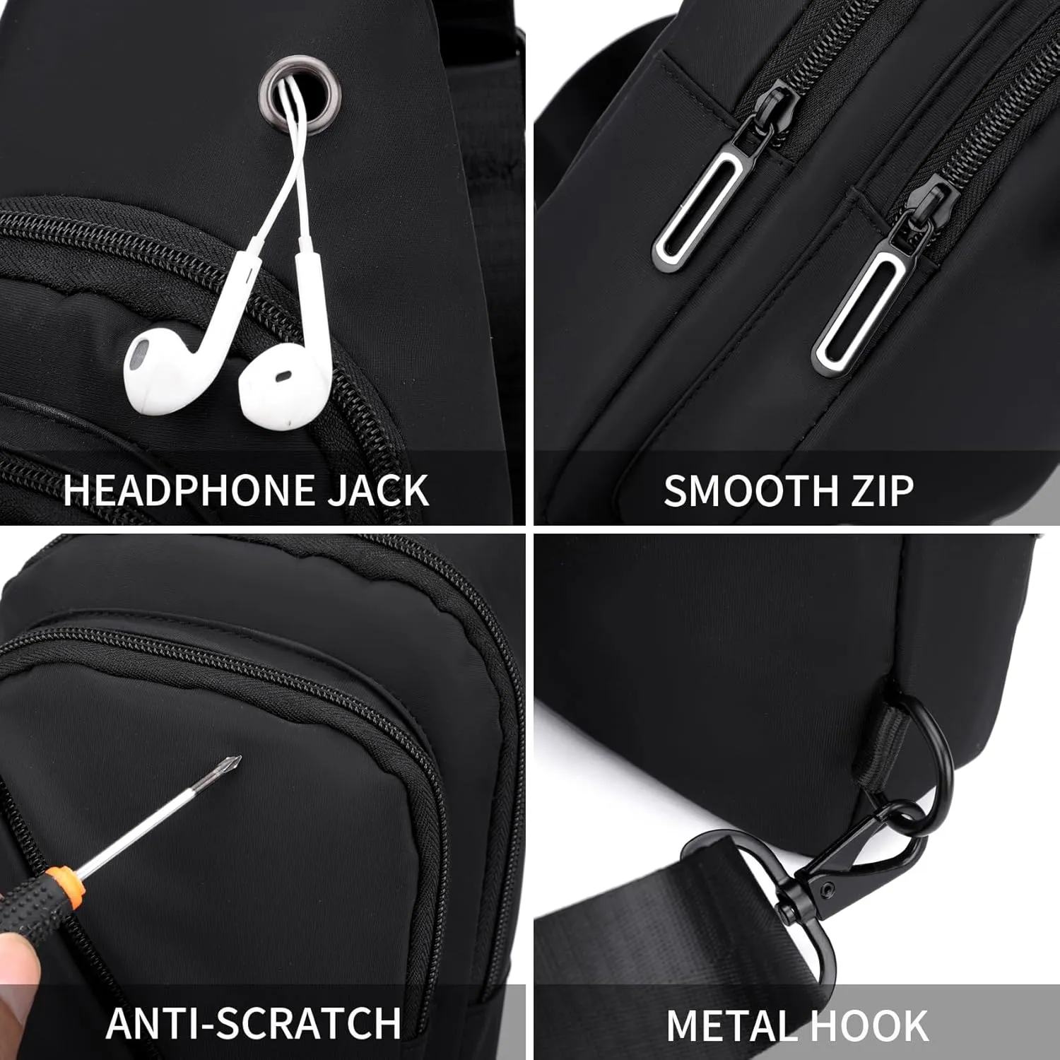 Seoky Rop Sling Bag for Men Women, Small Nylon Crossbody Bag Trendy, Casual Shoulder Chest Bag for Travel Running Hiking Red